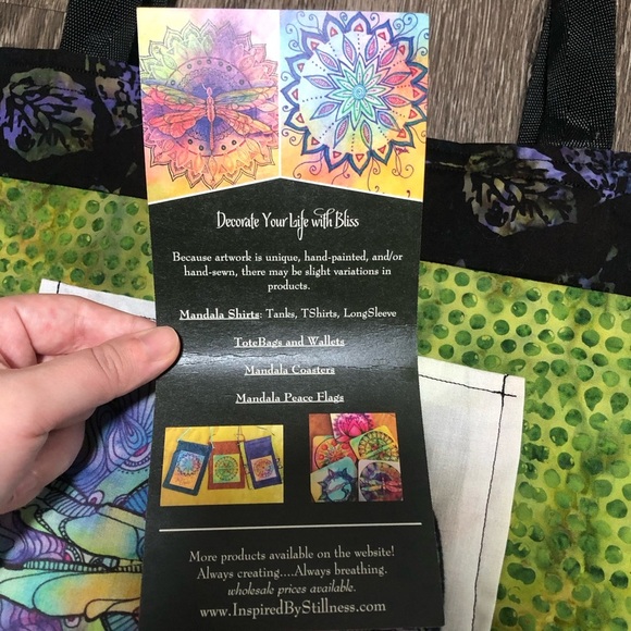 Art Inspired by Stillness Dragonfly Tote Bag & Journal Set -Hand Painted Mandala - Picture 4 of 7